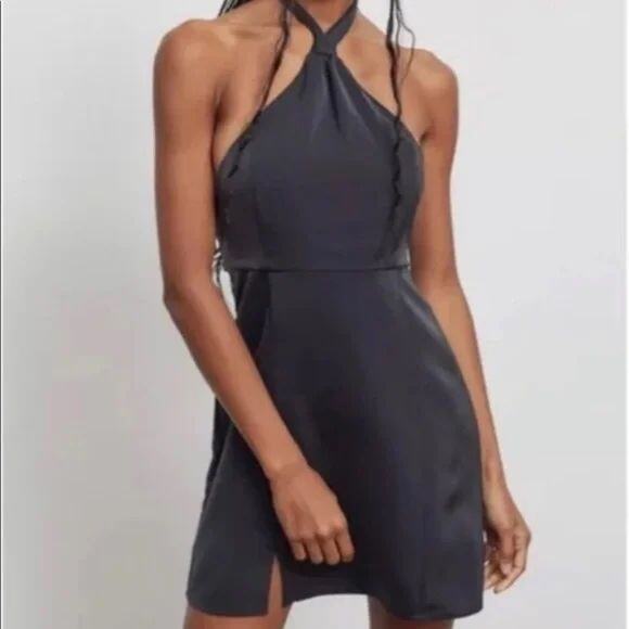 Urban Outfitters Navy Halter Mini Dress Size M - Picture 1 of 6